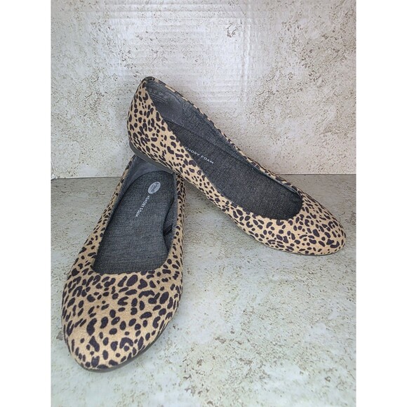 Dr Scholl's Memory Foam Slip On Shoes Women Sz 7M Cheetah Print Casual Sandals - Picture 1 of 8